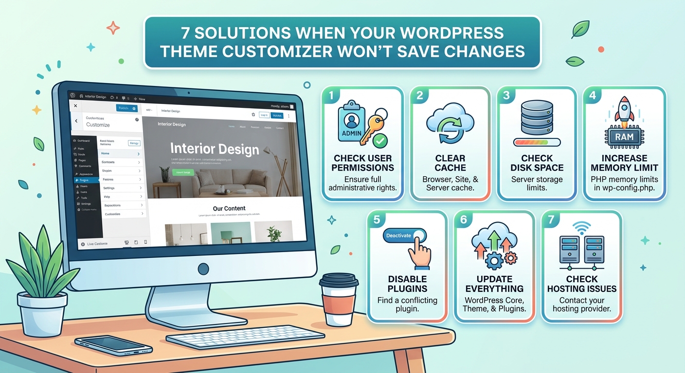 7 Solutions When Your WordPress Theme Customizer Won't Save Changes — 2