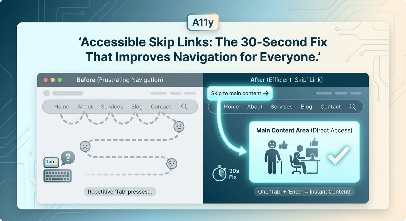 Accessible Skip Links: The 30-Second Fix That Improves Navigation for Everyone — 3