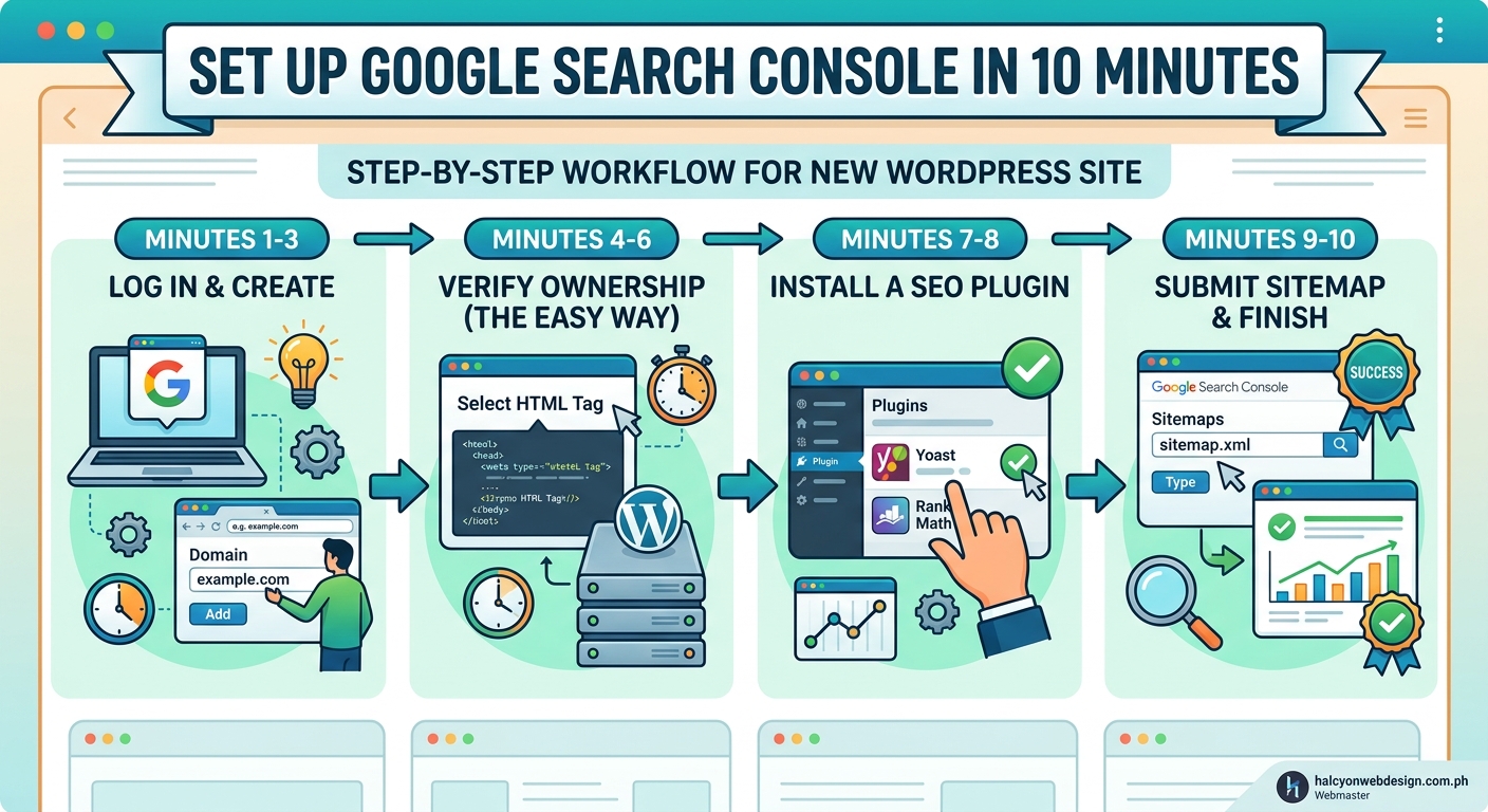 How to Set Up Google Search Console for a New WordPress Site in 10 Minutes - Illustration 1