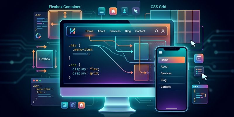 Building Responsive Navigation Menus with CSS Grid and Flexbox